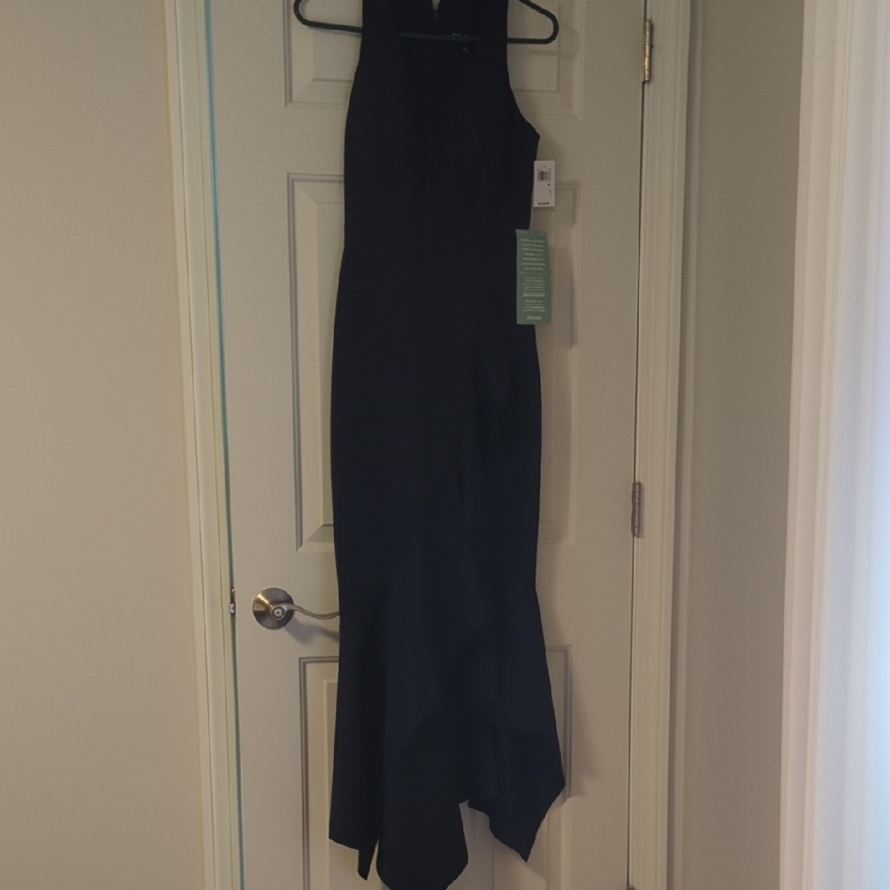 Chic Blue Halter Maxi Gown for Weddings